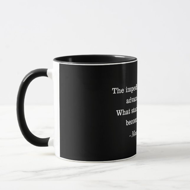 Mug T-shirt Marcus Aurelius Empediment Stoic Quote (Gauche)