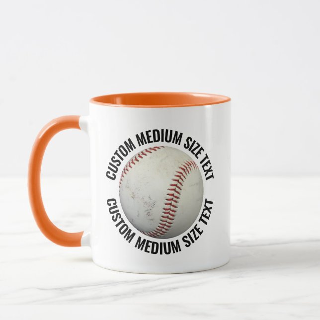 Mug T-Shirt Medium ORANGE Combo 11oz Baseball Personna (Gauche)