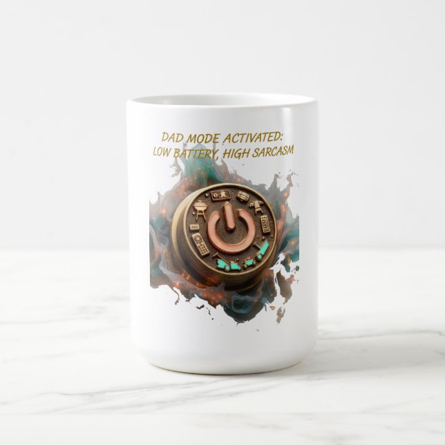 Mug T-Shirt Mode Papa Activé, Cadeau Drôle pour Papa (Centre)