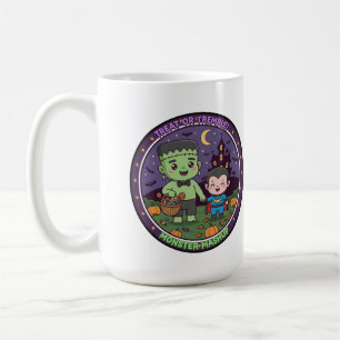 Mug T-shirt Monstre Mashup Traite ou Tremble, joli Fra