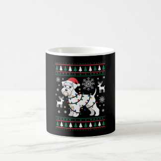 Mug T-shirt Noël Chien Schnauzer Ugly Sweater Chapeau 