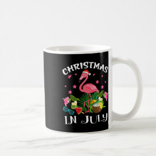Mug T-shirt Noël en Juillet Amoureux de Flamant Rose