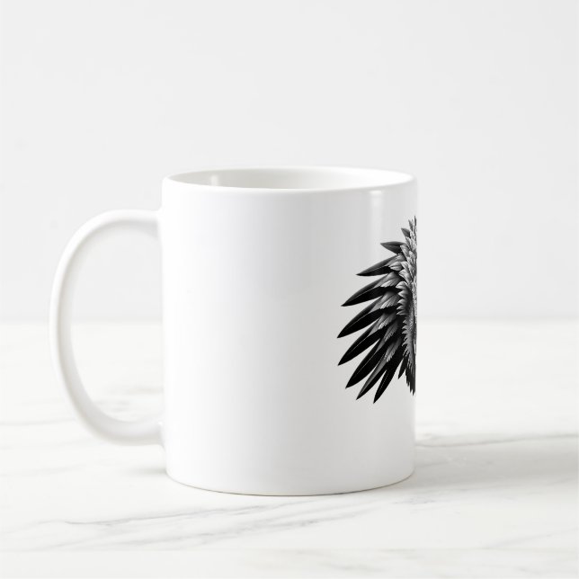 Mug T-shirt noir et blanc à tête d'aigle (Gauche)