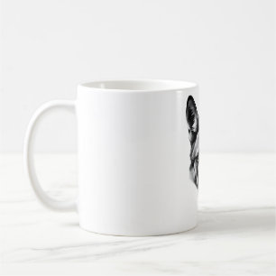 Mug T-shirt noir et blanc à tête noire