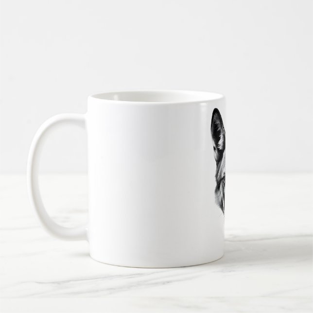 Mug T-shirt noir et blanc à tête noire (Gauche)