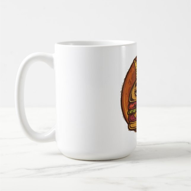 Mug T-shirt noir graphique Grumpy Burger Crown (Gauche)