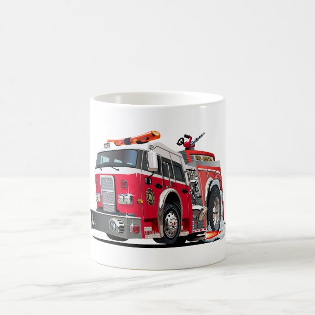 Mug T-Shirt pour camion de pompier à dessin (Centre)