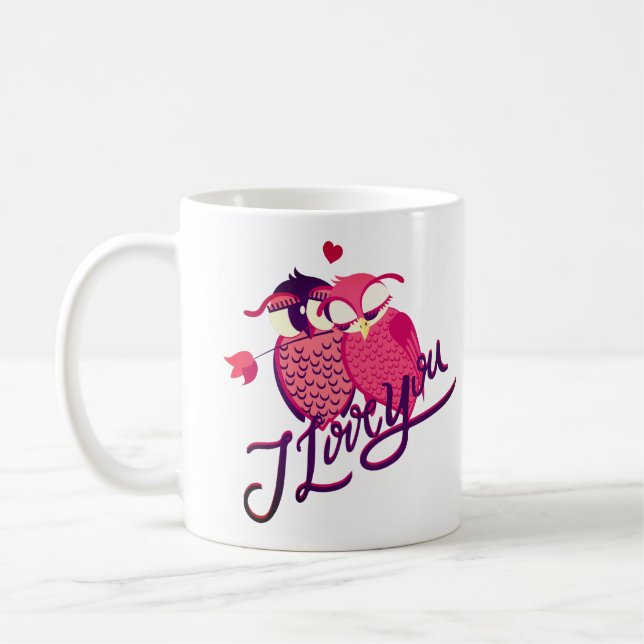 Mug T-shirt pour couple 'Je t'aime' (Gauche)