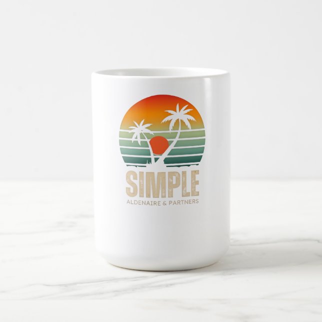 Mug T-shirt Simple Coucher de soleil - Conception de v (Centre)