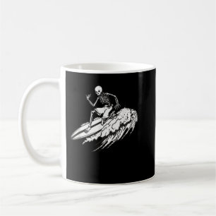 Mug T-shirt Skeleton Surf Surfing