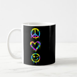 Mug T-shirt tie-dye hippie signe de paix cœur visage s