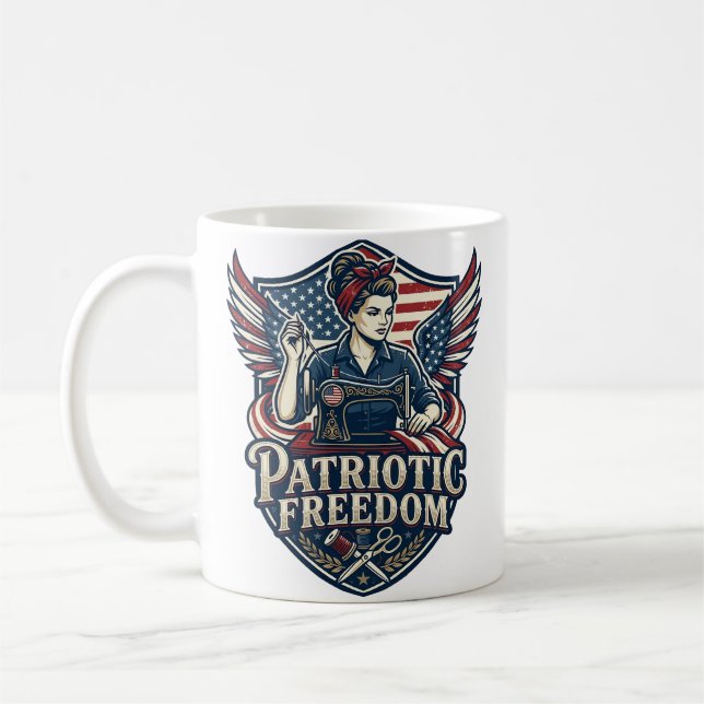 Mug T-shirt vectoriel graphique de maman couturière pa (Gauche)