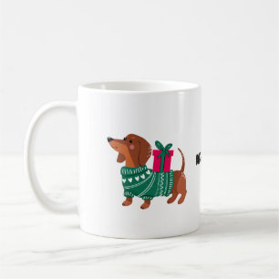 Mug T-shirt vert pour amoureux de teckel saucisson caf