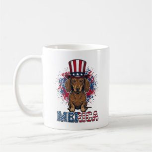 Mug T-shirt vintage pour chien teckel patriotique Meri