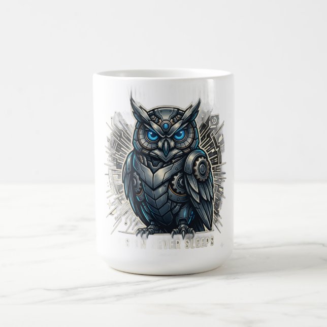 Mug T-Shirt Vision de Chouette Cybernétique (Centre)