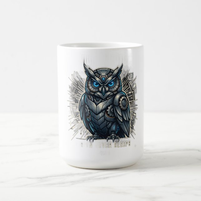 Mug T-Shirt Vision de Chouette Cybernétique (Centre)