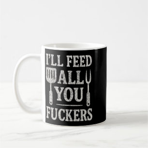 Mug T-shirts drôles pour hommes BBQ Je nourrirai tout