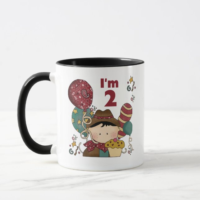 Mug T-shirts et cadeaux Cowboy 2e anniversaire (Gauche)