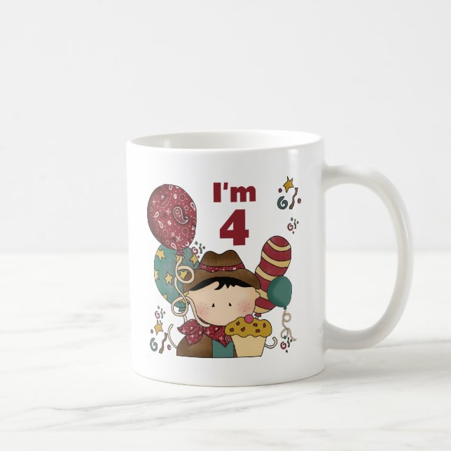 Mug T-shirts et cadeaux Cowboy 4e anniversaire (Droite)