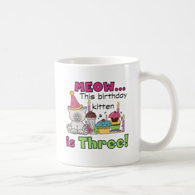 Mug T-shirts et cadeaux d'anniversaire de la 3e Kitten (Droite)