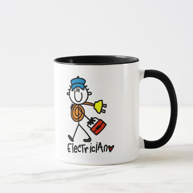 Mug T-shirts et cadeaux de base d'électricien (Droite)