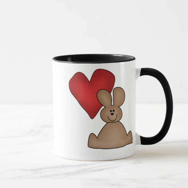 Mug T-shirts et cadeaux de lapin d'amour (Droite)