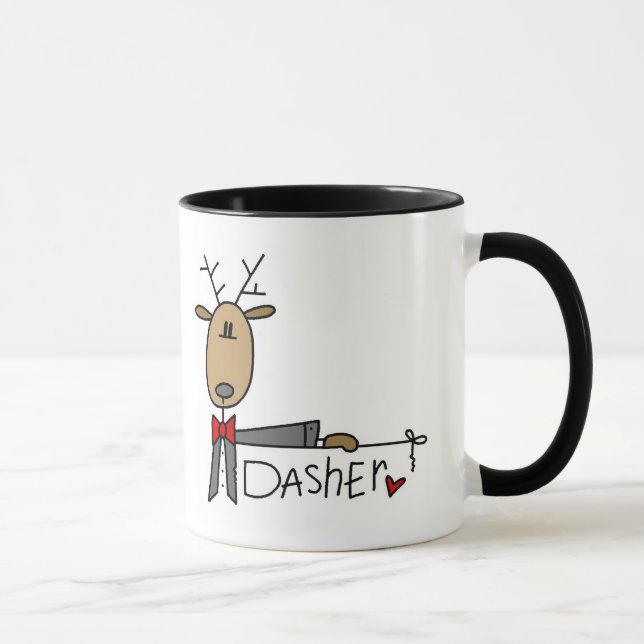 Mug T-shirts et cadeaux de renne de Dasher (Droite)