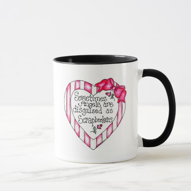 Mug T-shirts et cadeaux de Scrapbooker de coeur d'ange (Droite)