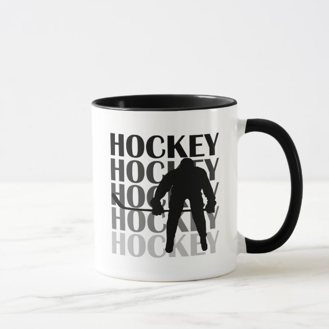 Mug T-shirts et cadeaux de silhouette d'hockey (Droite)