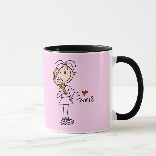 Mug T-shirts et cadeaux de tennis d'amour de la fille (Droite)