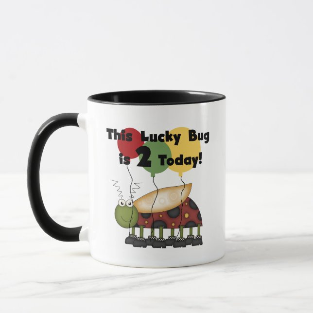 Mug T-shirts et cadeaux Lucky Bug 2e anniversaire (Gauche)