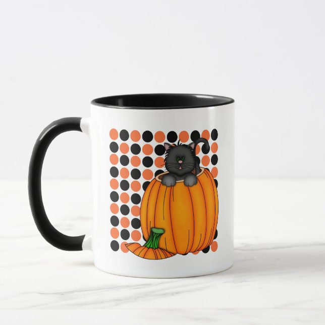 Mug T-shirts et cadeaux pour chat Halloween (Gauche)