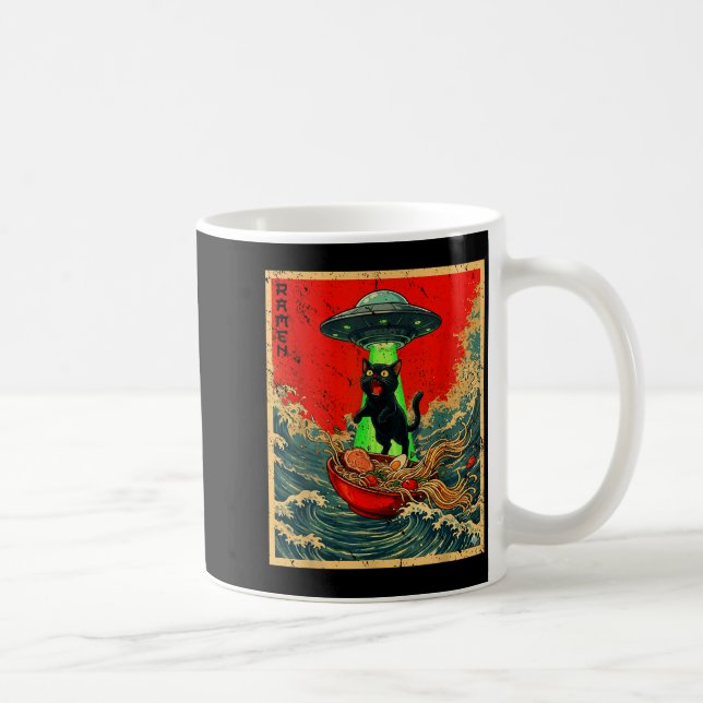 Mug T-shirts graphiques d'anime japonais Ramen de chat (Droite)