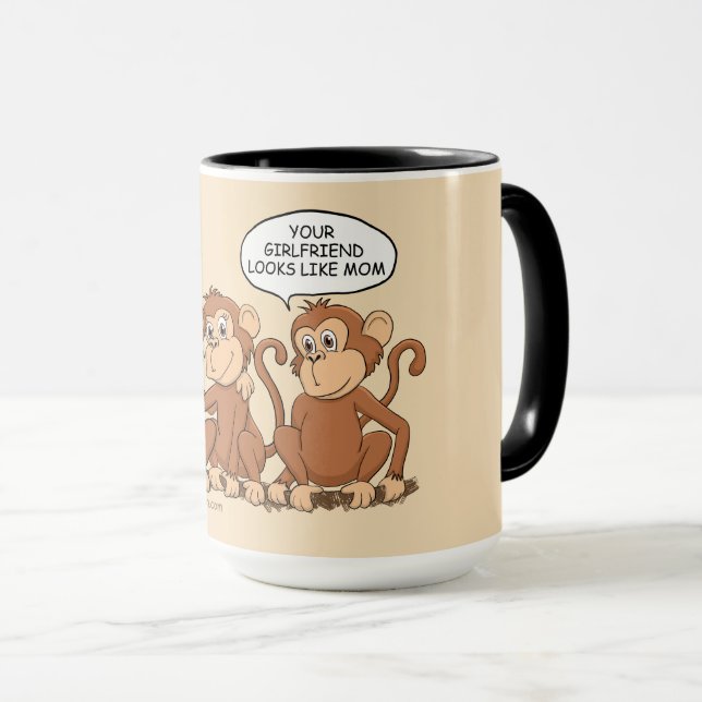 Mug Ta copine a l'air d'un gros singe drôle (Devant droit)