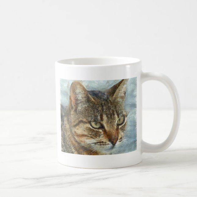 Mug Tabby Cat Étonnant Gros Plan Graphite Portra (Droite)