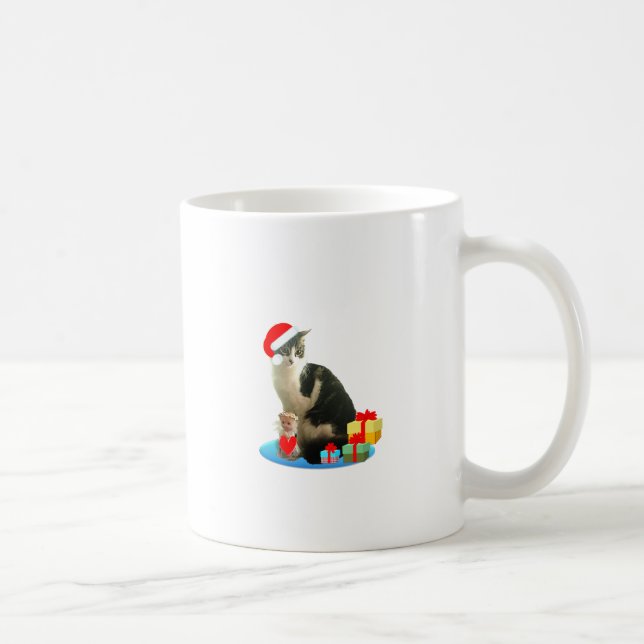 Mug Tabby chat de Noël et petit ange mignon (Droite)