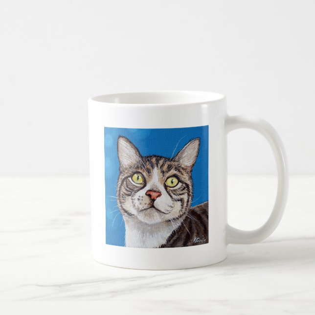 Mug Tabby Cute Peinture Chat (Droite)