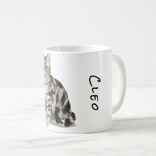 Mug Tabby en argent à courte distance américain