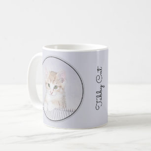 Mug Tabby Orange Kitten Peinture - Art Chat original