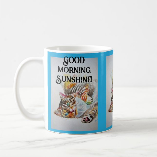 Mug Tabby tabbies Cute Chat Chats aquarelle (Gauche)
