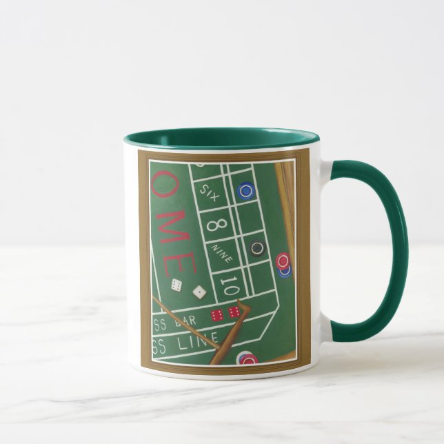 Mug Table Casino Craps avec chips et dés (Droite)