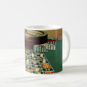 Mug Table de roulette de casino de jeu vintage, jetons