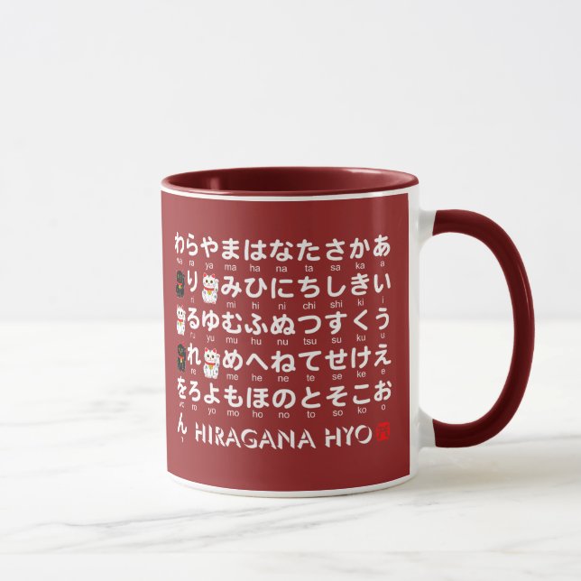 Mug Table japonaise de Hiragana et de katakanas (Droite)
