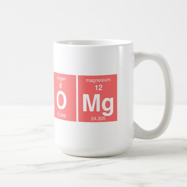 Mug Table périodique drôle "OMG " (Droite)