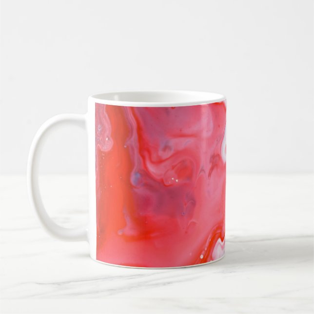 Mug Tableau abstrait rouge et gris (Gauche)