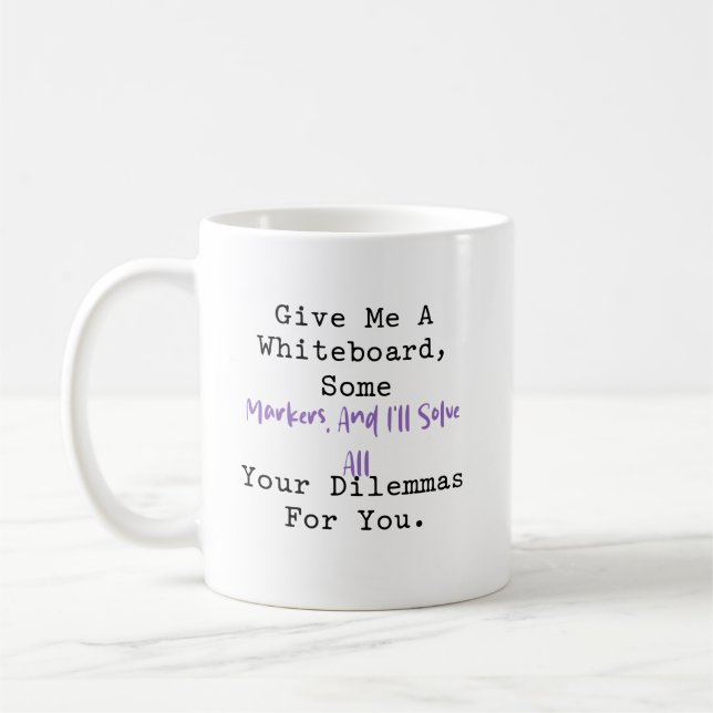 Mug Tableau blanc & Marqueurs | Solveur de dilemmes ma (Gauche)