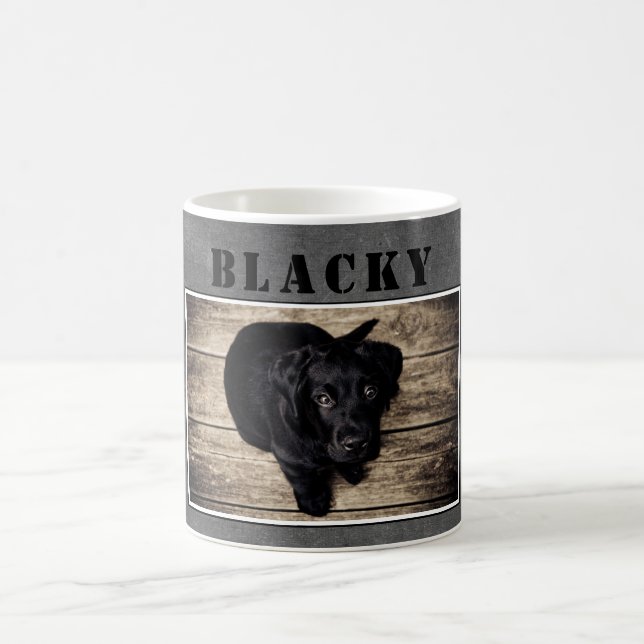Mug Tableau Chien Chiot Animal Photo et Nom  (Centre)