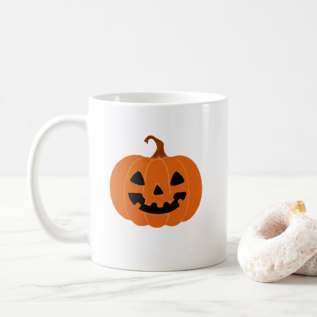 Mug Tableau citrouille Jack-o'-lantern Autumn Coffee M (Avec donut)