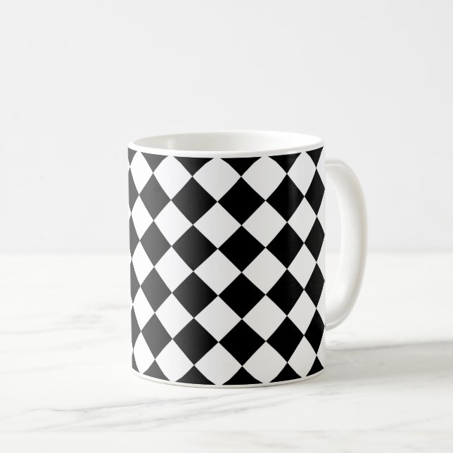 Mug Tableau de bord noir et blanc À damiers Drapeau (Devant droit)