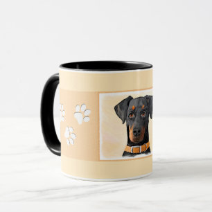 Mug Tableau de Doberman Pinscher non rogné, œuvre d'ar